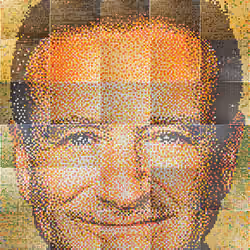 Portrait Of Robin Williams Made From Bottle Caps