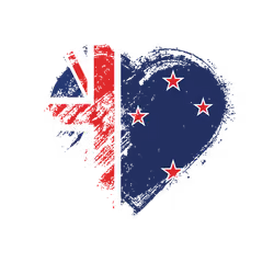 Grungy Love Flags -- New Zealand