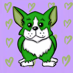 Animated colored corgi