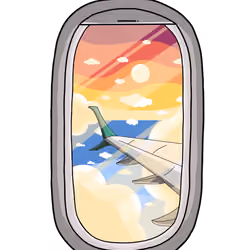 Plane Wing Through Window #06