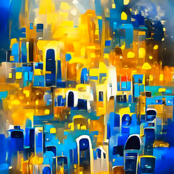 City Lights 10 Golden and Blue
