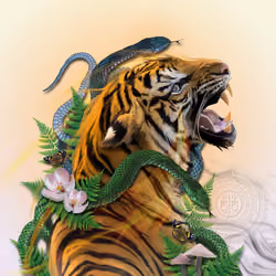 Psilocybe Tiger Vision - ORANGE-WHITE