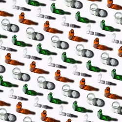 Glass bottles. Endless photo pattern