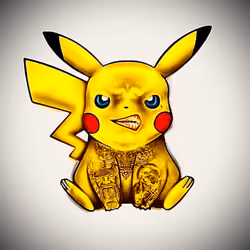 Grimace Tattoo'd Pikachu 