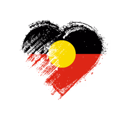 Grungy Love Flags -- Australia Aboriginal