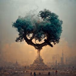 Troweled Earth Tree #17