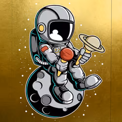 AstroDude With Planet Ice Cream