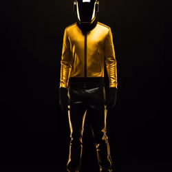 Robot in yellow suit