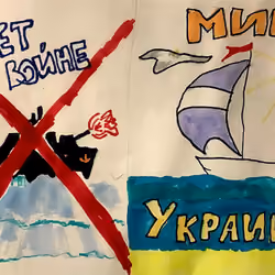 Child art "No War" from Odessa