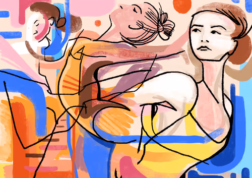 Ballerinas Painting Drawing Composition