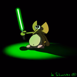 Schurkie with Lightsaber