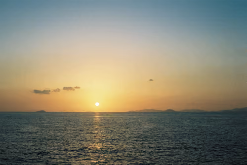 西の浜の夕日/Sunset on the west beach（jpn）003