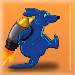 Blue Plastic Kicking Kangaroo #23
