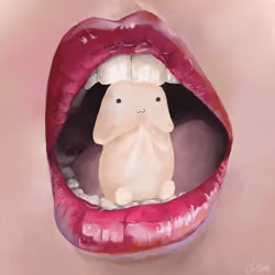  Erotic Art - Squish! Sexy mouth with cut squishy penis toy