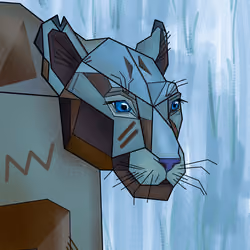 Lioness #5 Blue