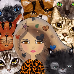 Polygon woman cats