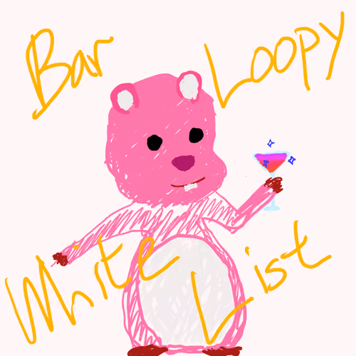 Bar Loopy White List Card
