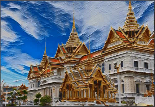 The Grand Palace, Bangkok, Thailand, Asia  Oil Canvas Painting