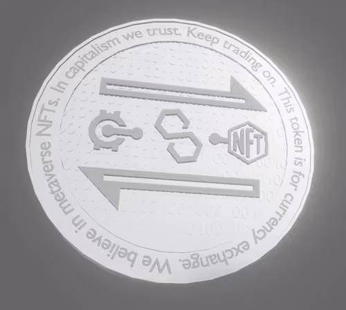 3D GLB NFT Crypto Currencies Excange and Trading Coin (one per cent mille) Polygon