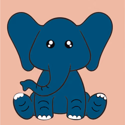 blue/green baby elephant 