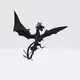 3D Dragon Black & Blue