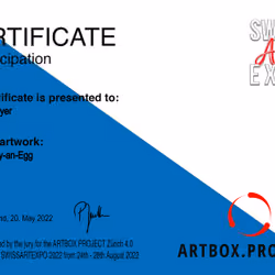 Certificate of participation@SwissArtExpo