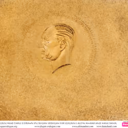 THE GOLDEN HEAD TABLE IS DRAWN BY DOGAN ERDOGAN FOR( GOLDEN ) AMBAR AND HANE BANK FIRST DRAFT