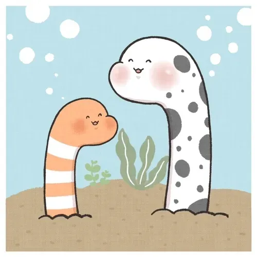 GIF Mochi Spotted Garden Eel & Splendid Garden Eel