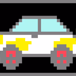 8bits White Sport Car #8