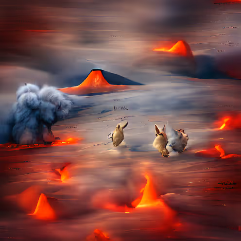NFT Rabbits in Volcano