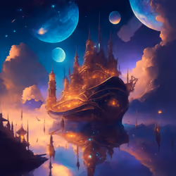 Surreal Cityscape in Ethereal Cosmos #6