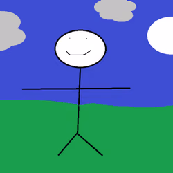 Happy Stickman at night
