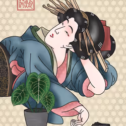 lady with her plant #2
