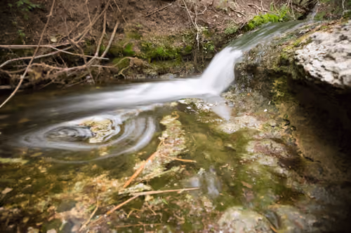 Long Exposure Creeklet Waterfall Time-Lapse Video with swirling tide pool