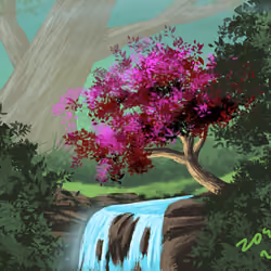 waterfall digital art
