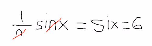 1/n sinx = six = 6