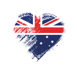 Grungy Love Flags -- Australia