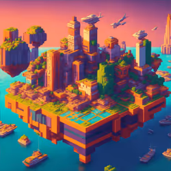 Teradonna Pixel Floating Island #3