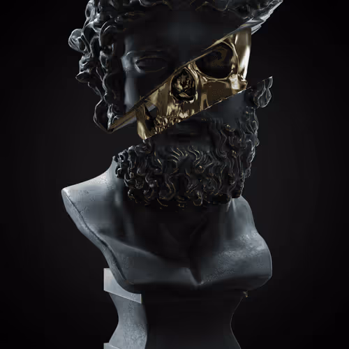 David Michelangelo gold skull