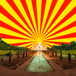 Red & Yellow sunrays Taj #5