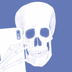 skull selfie blue 