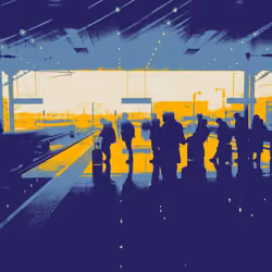 people waiting for the train