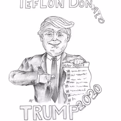 Trump You - Teflon Don (Original Artwork Drawing)