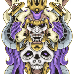 Devil Skull King Illustration