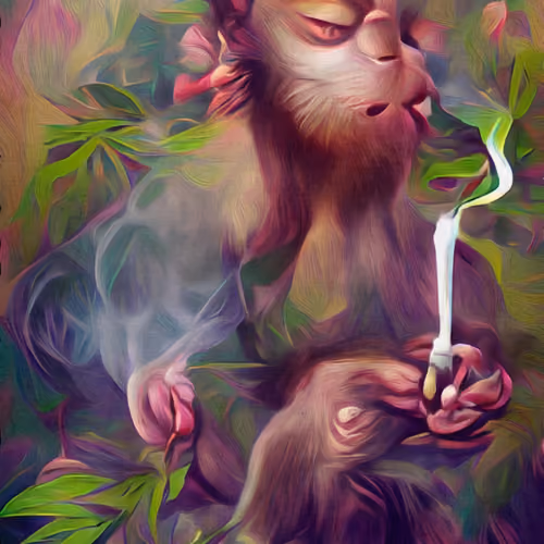 Monkey Smoking Weed