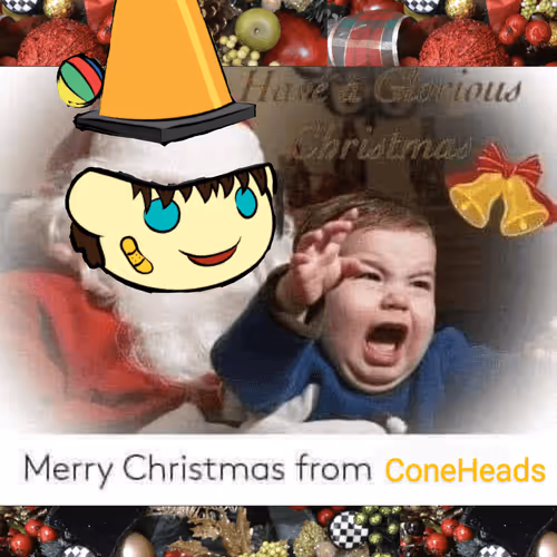 Cone Head Christmas Card