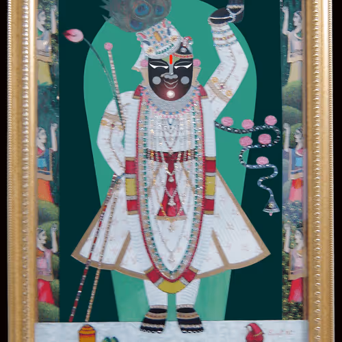 Glass Base ShreenathJi Painting