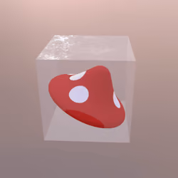 Red Mushroom in an ice cube #1