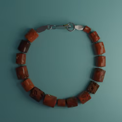 Coral bead braclet with clasp #07