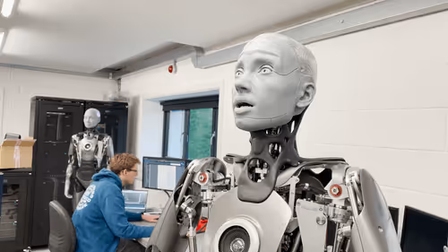 Ameca Humanoid Robot - Wakes Up